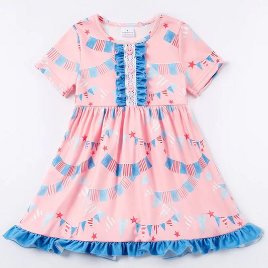 Custom Baby Girls July 4th Dress  D 4.14
