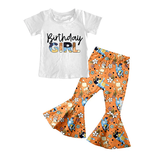 Custom Cute Cartoon Dog Girls Birthday Outfit D 4.14