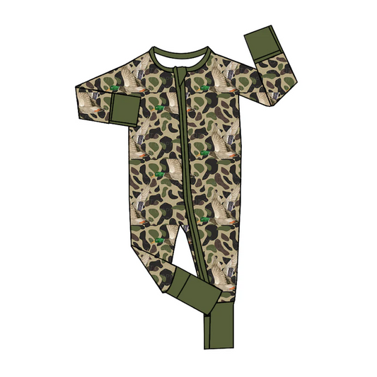 Custom Newborn Baby Camo Mallard Duck Romper D 4.14