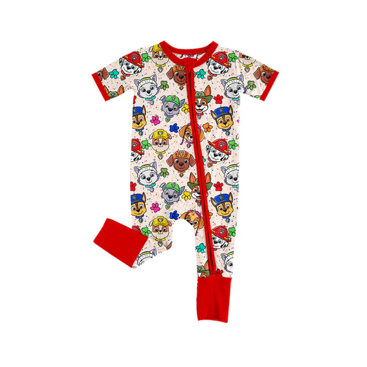 Custom Baby Girls Cartoon Dog Zipper Romper   D 4.15
