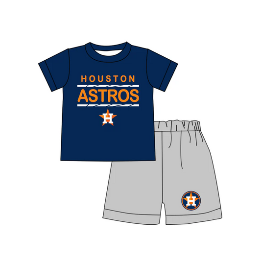 Custom Baby Boys Houston Astros Team Shirts Shorts Summer outfits sets  D 4.17