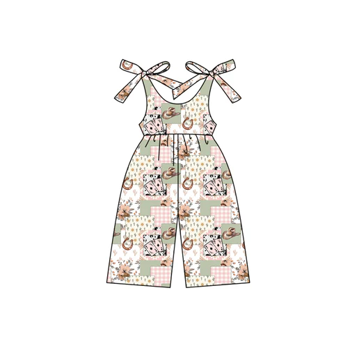 Custom Baby Girls Sleeveless Hats Cactus Western Jumpsuits D 4.17