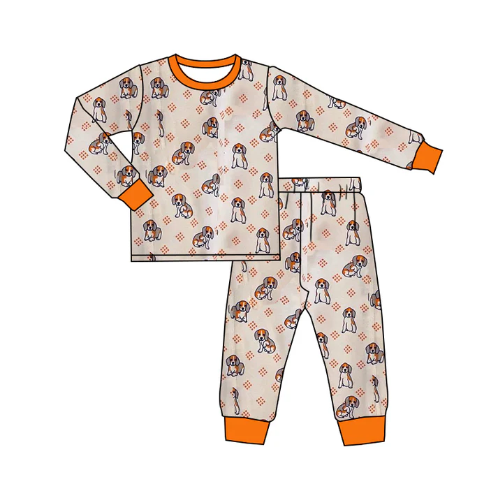 Custom long sleeves dog T baby boys team pajamas  D 4.22