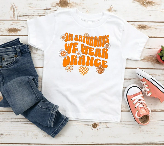 Custom short sleeves T orange heart kids girls team shirt D 4.22