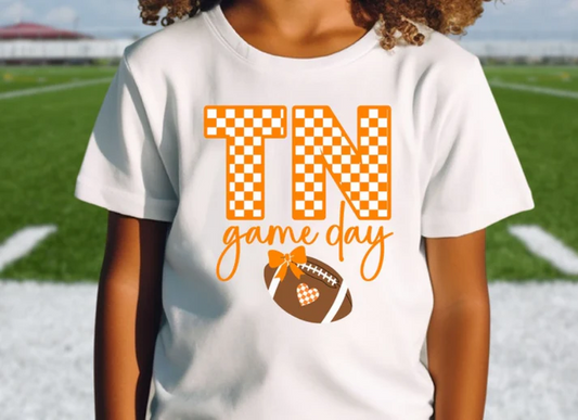 Custom short sleeves plaid game day T kids girls team shirt D 4.22