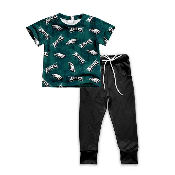 Custom short sleeves eagle top pants boys team clothes  D 4.22