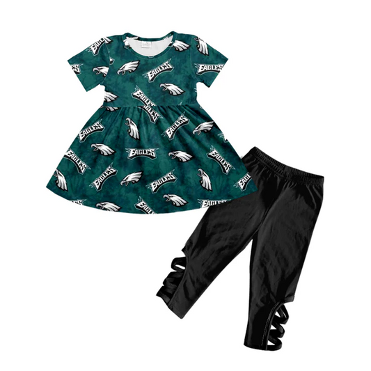 Custom  short sleeves eagle tunic leggings girls team clothes  D 4.22