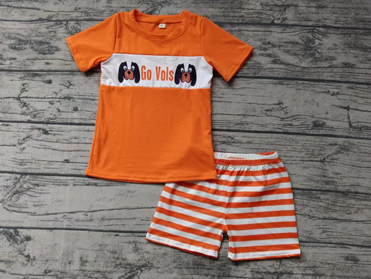 Custom dog top stripe shorts boys team clothes D 4.22