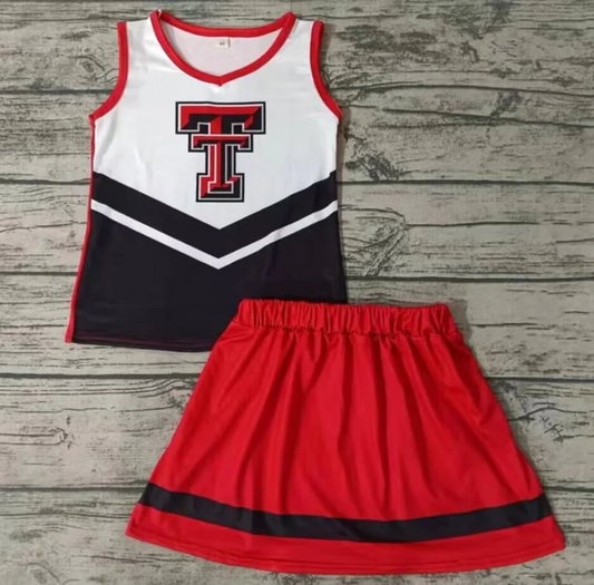 Custom T sleeveless top skirt girls team outfits D 4.22