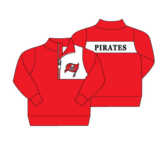 Custom Red P long sleeves tigers kids boys team pulloverD 4.23