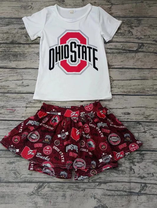 Custom white top skirt with shorts girls team clothing D 4.23