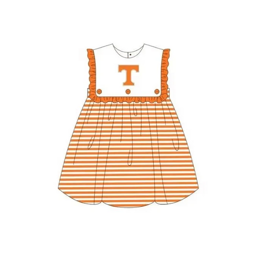 Custom Sleeveless stripe T baby girls team dress D 4.23