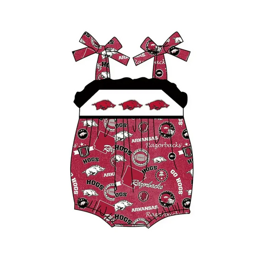Custom hogs strap baby girls team romper D 4.23