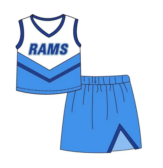 Custom sleeveless R A M S top skirt girls team clothes D 4.23