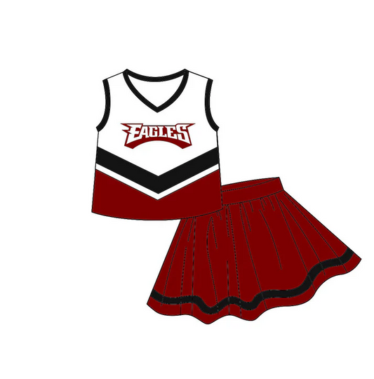 Custom sleeveless eagles top skirt girls team clothes  D 4.24