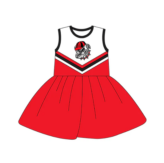 Custom  red sleeveless G dog girls team dresses  D 4.24