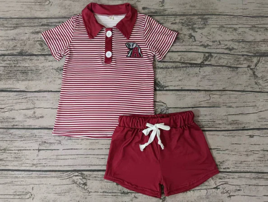 Custom elephant polo shirt shorts boys team clothes D 4.24