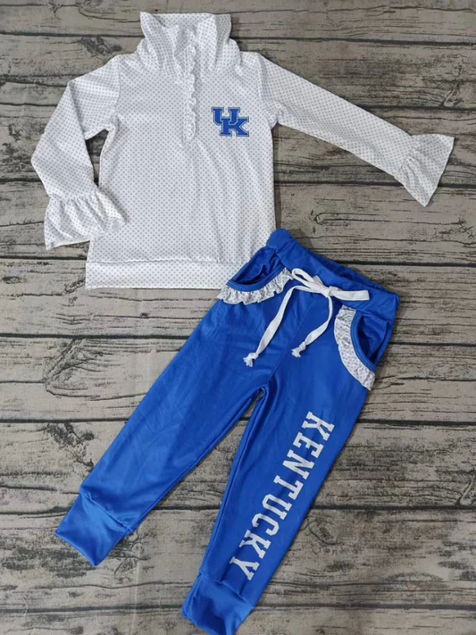 Custom U K polka dots pullover pants girls team clothes D 4.25