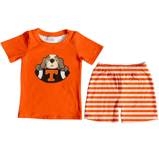 Custom T dog top stripe shorts boys team clothes D 4.26