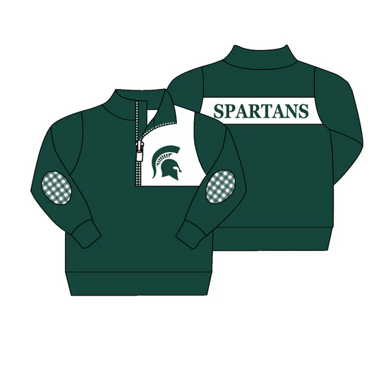 Custom plaid green kids boys team pullover D 4.26