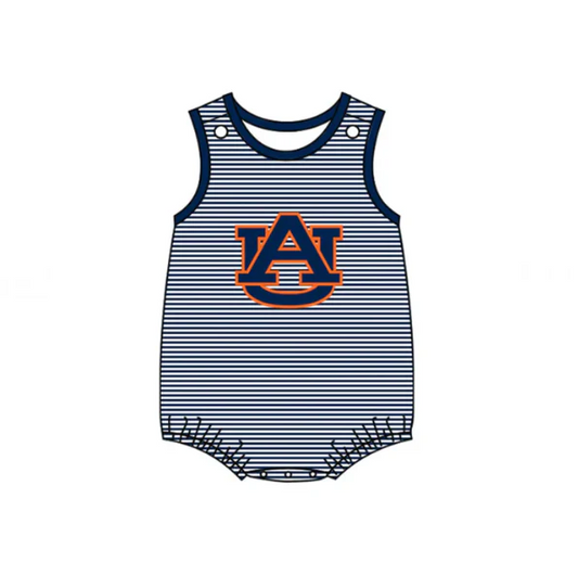 Custom sleeveless stripe A U baby boy team romper D 4.26