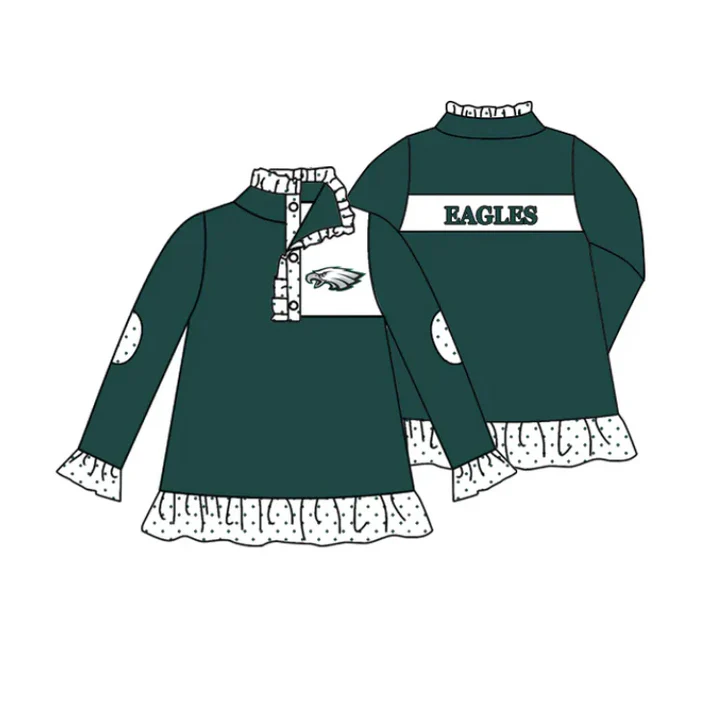 Custom eagle polka dots baby girls team pullover D 4.26