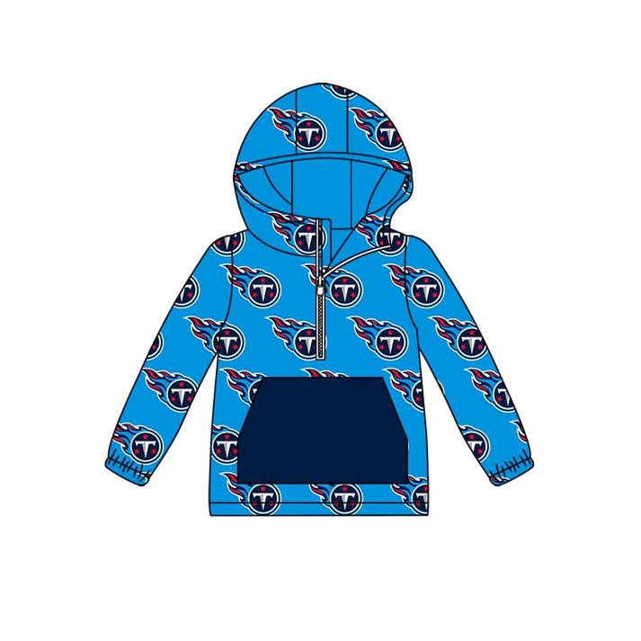 Custom blue T baby kids team hoodie D 4.26
