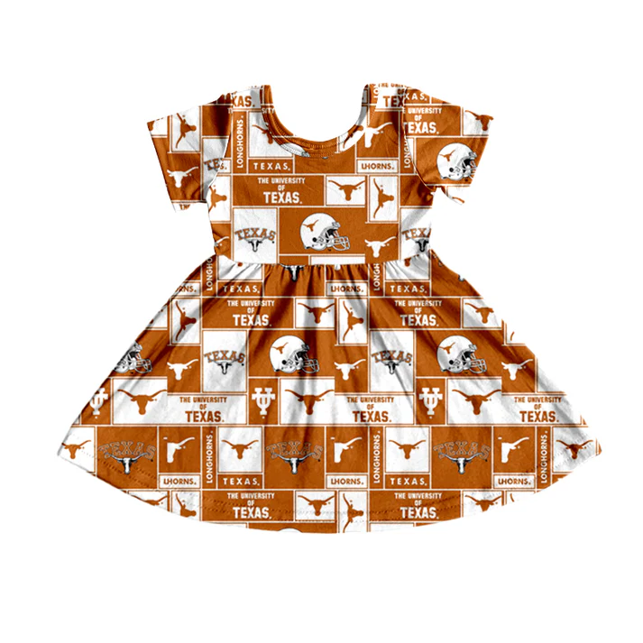 Custom short sleeves bull skull girls team dress  D 4.28