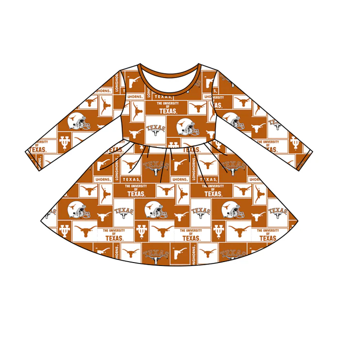 Custom long sleeves bull skull girls team dress D 4.28