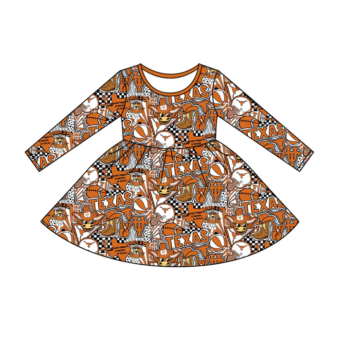 Custom long sleeves cow boots football girls team dress D 4.28