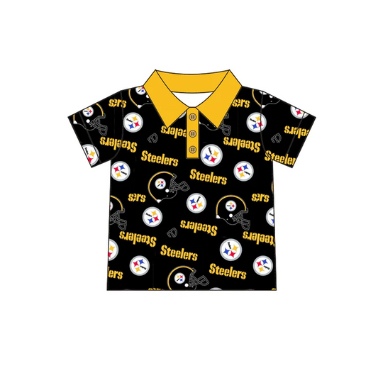 Custom short sleeves yellow kids boys polo team shirt D 4.28
