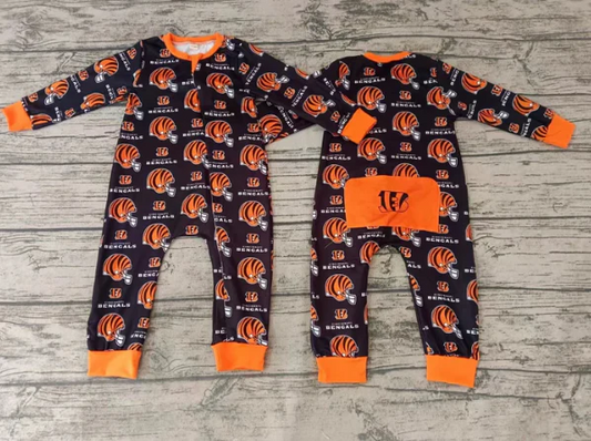 Custom long sleeves B baby kids team zipper romper D 4.28