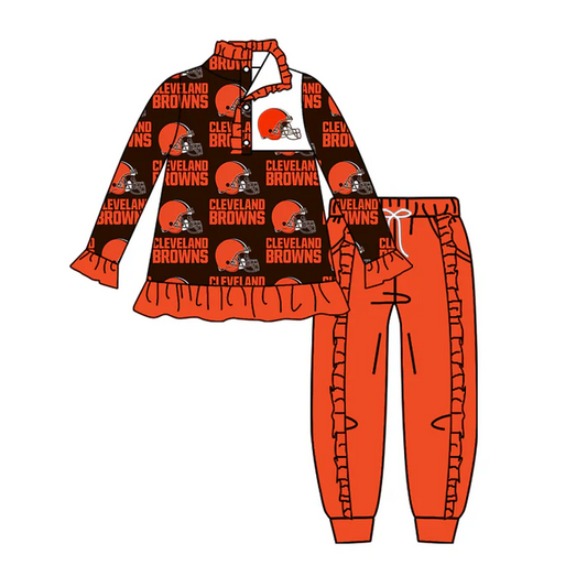 Custom orange black B pullover pants girls team outfits D 4.28