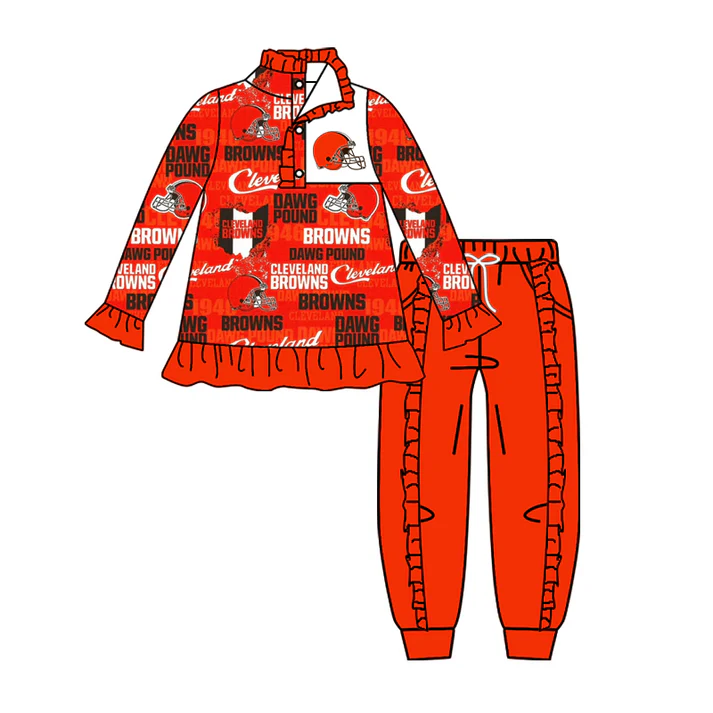 Custom orange B pullover pants girls team outfits D 4.28