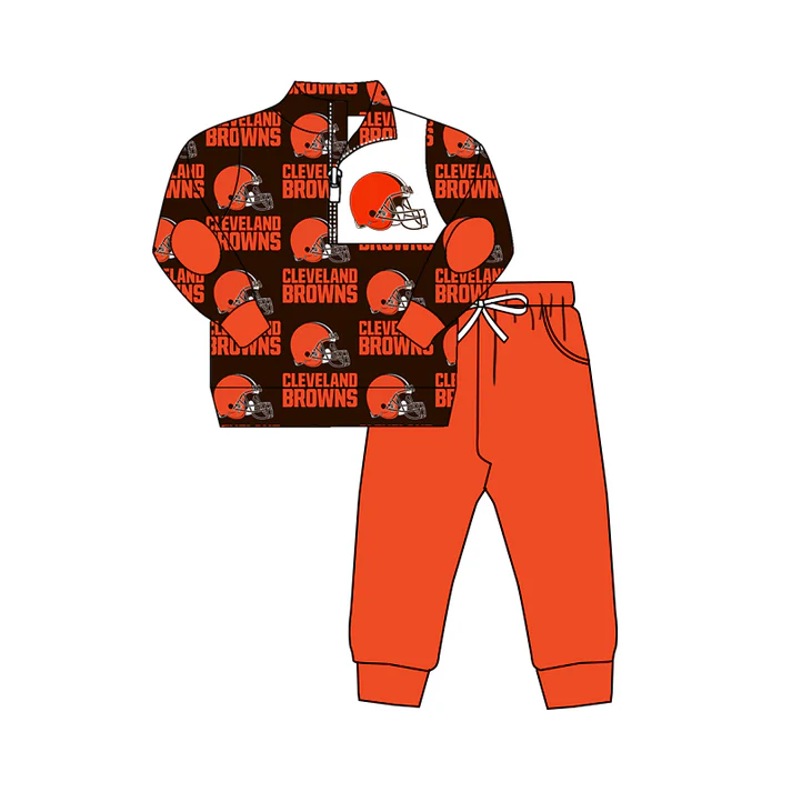 Custom orange black B pullover pants boys team outfits D 4.28