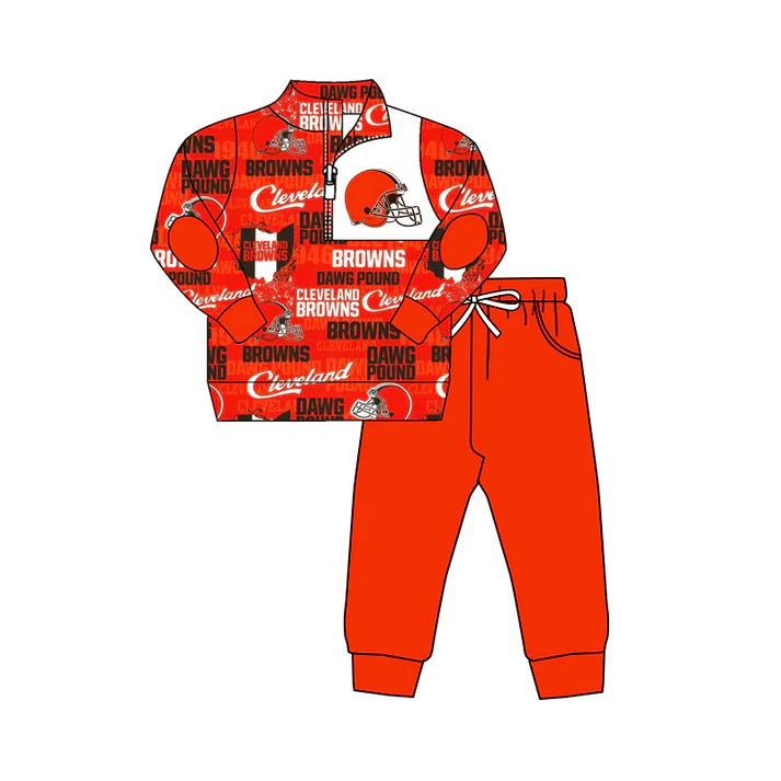 Custom orange B pullover pants boys team outfits D 4.29