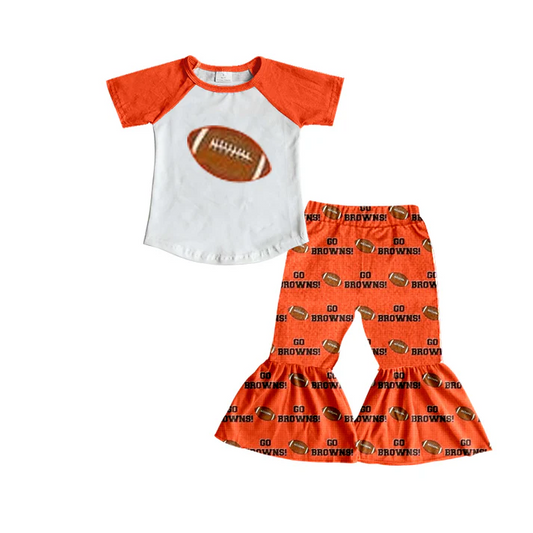 Custom short sleeves raglan top football pants girls team outfits  D 4.29