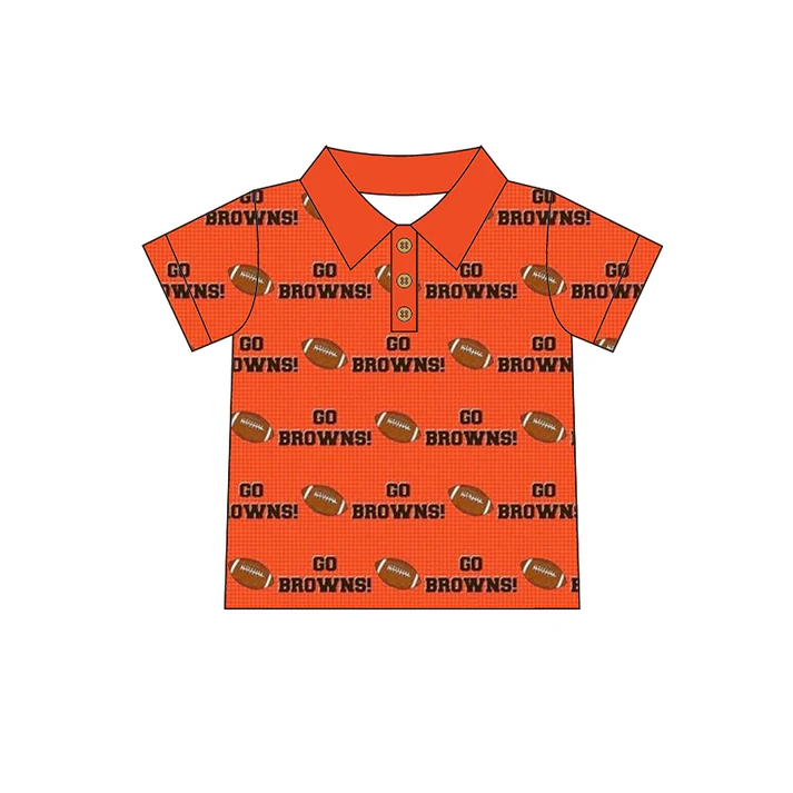 Custom short sleeves orange go football kids boys polo team shirt D 4.29