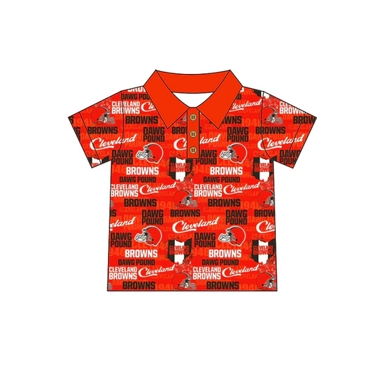 Custom short sleeves orange B kids boys polo team shirt D 4.29