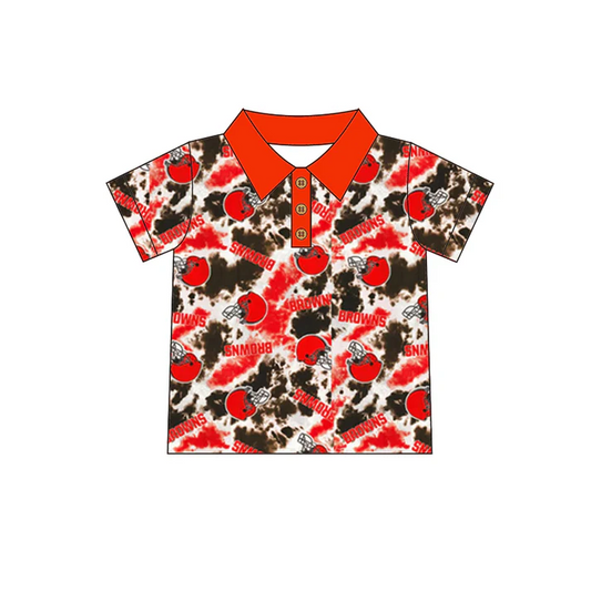 Custom short sleeves orange tie dye kids boys polo team shirt D 4.29