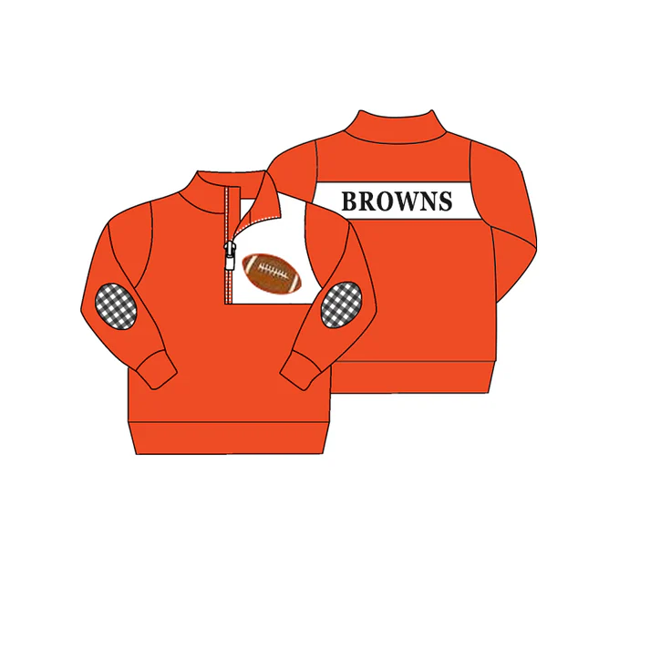 Custom Long sleeves orange football baby kids team pullover D 4.29