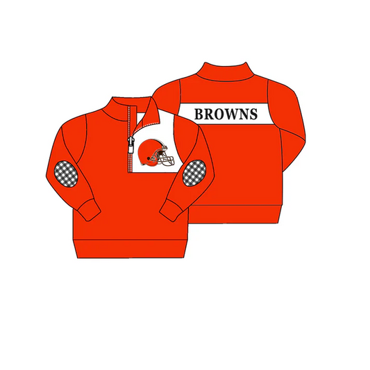 Custom Long sleeves orange baby kids team pullover D 4.29