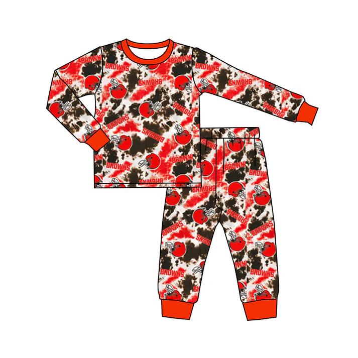 Custom long sleeves tie dye baby kids team pajamas D 4.29