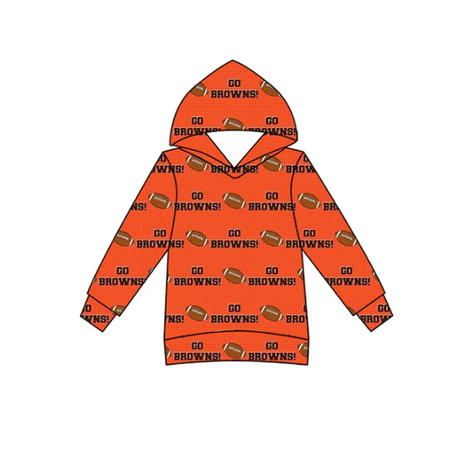 Custom Orange football long sleeves kids team zipper pullover D 4.29