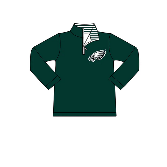 Custom long sleeves eagle kids boys zip pullover D 4.30