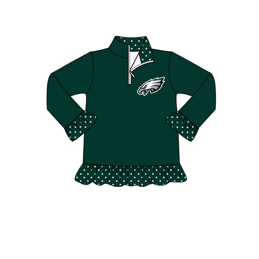 Custom long sleeves eagle kids girls zip pullover D 4.30