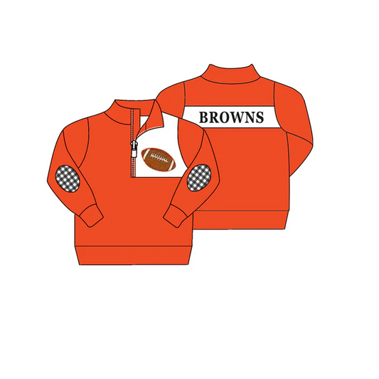 Custom Long sleeves orange football baby kids team pullover D 4.30