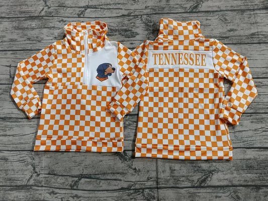 Custom yellow plaid T dog kids team pullover D 4.30