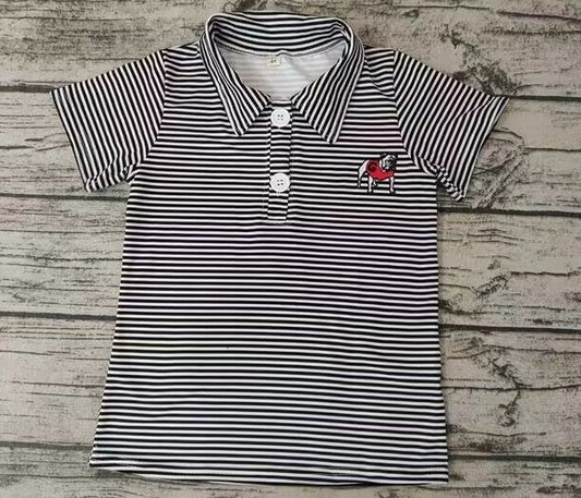 Custom black stripe dog short sleeves boys team polo shirt D 4.30