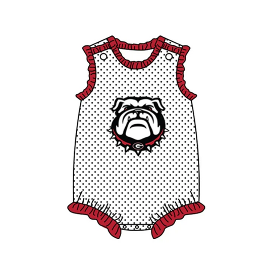 Custom Sleeveless polka dots G baby girls team romper D 4.30